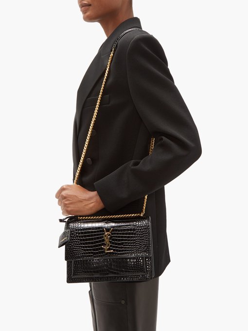 saint laurent sunset crocodile bag