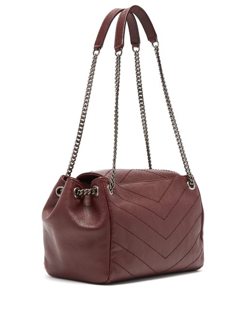 Saint Laurent Nolita small chevron-stitched leather shoulder bag