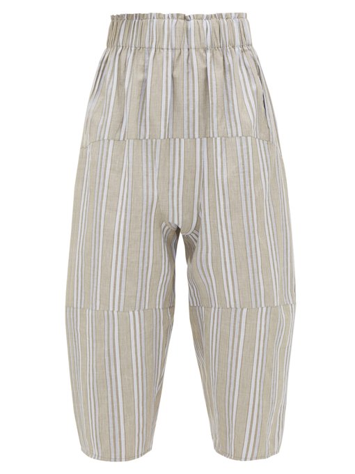 striped paperbag trousers