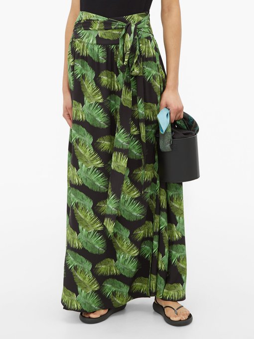 palm tree maxi skirt