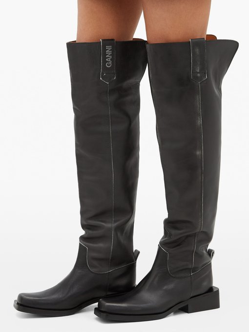 ganni over the knee boots