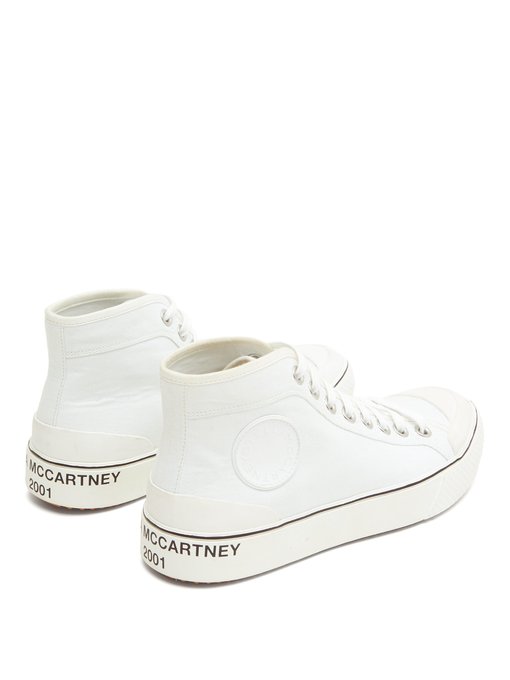 Logo-print high-top canvas trainers 