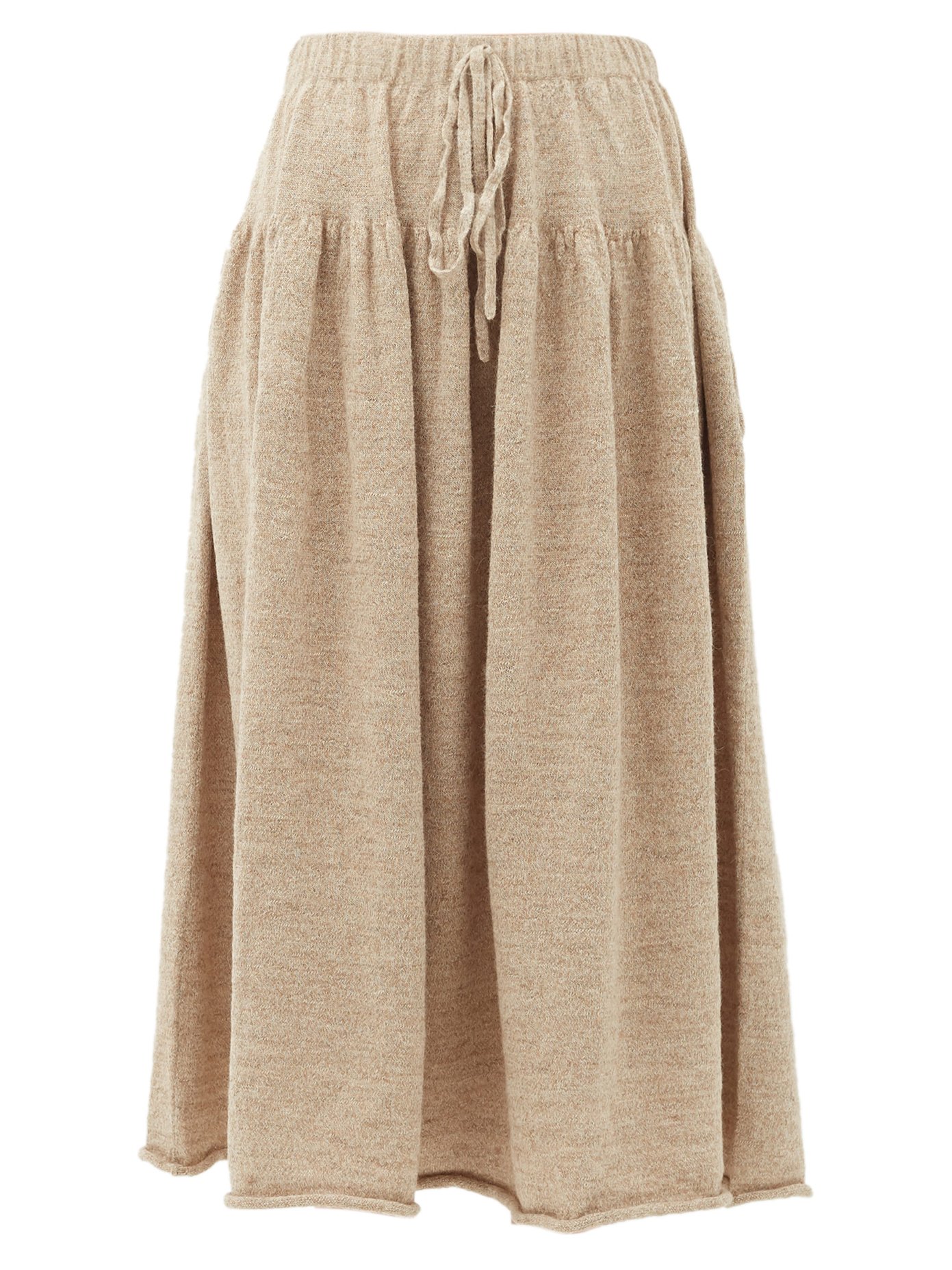 Tiered alpaca-blend midi skirt | Lauren 