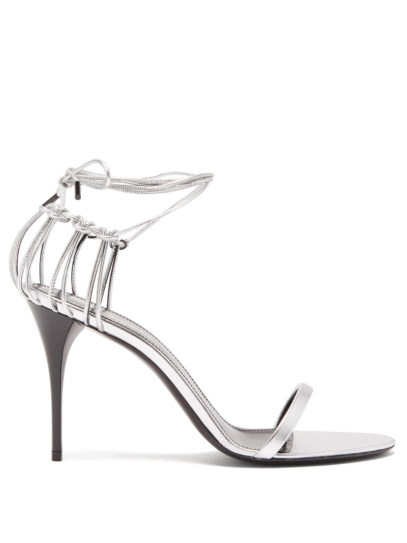 silver saint laurent heels