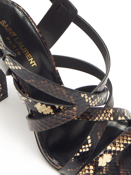 Saint Laurent Bea cross-strap ayers-snake sandals