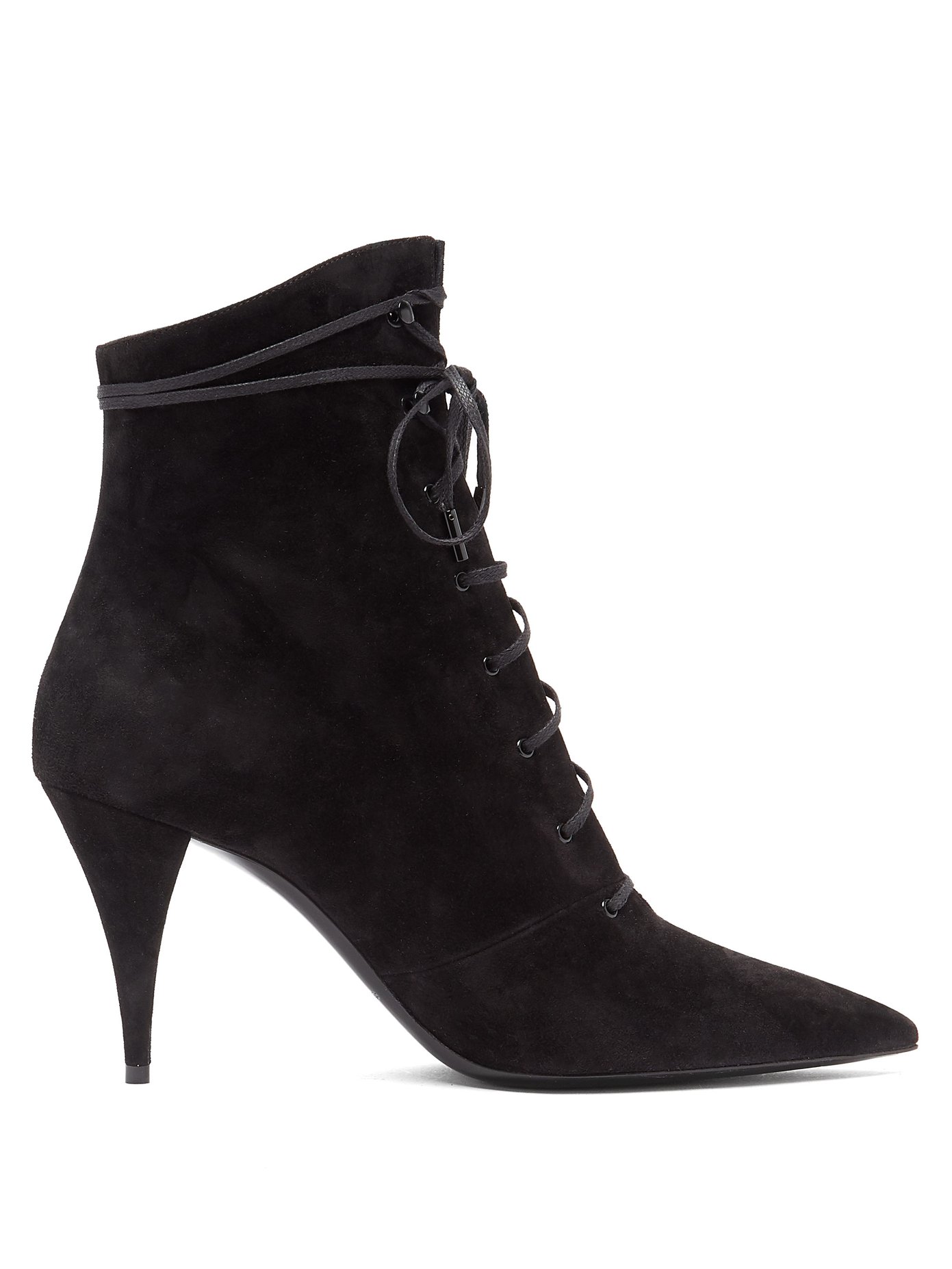 Kiki pointed lace-up suede boots 