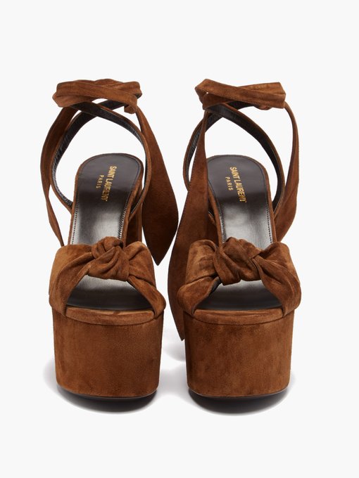 Bianca suede platform sandals | Saint Laurent | MATCHESFASHION US