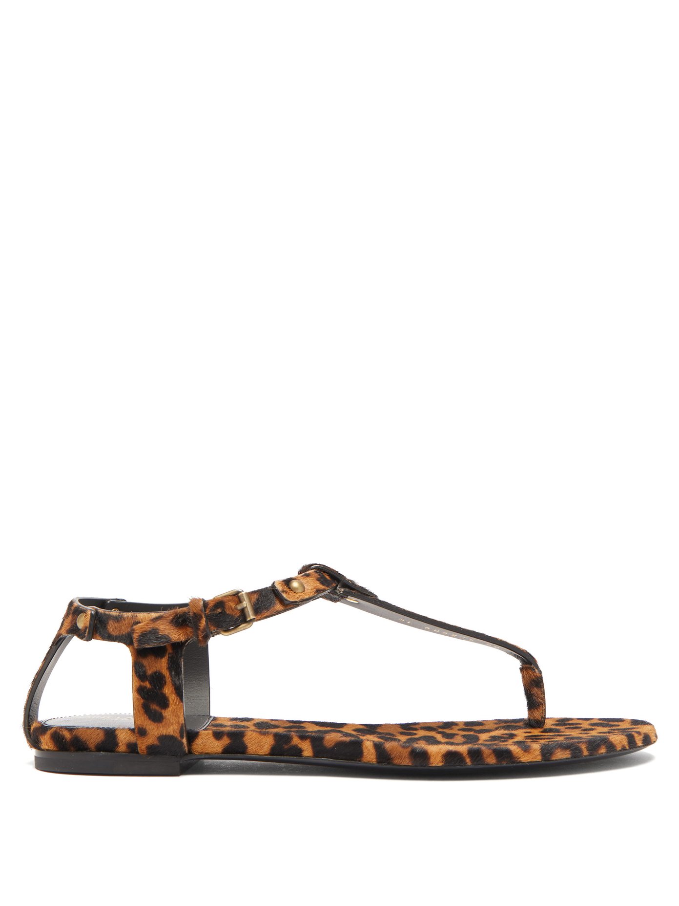 Gia leopard-print calf-hair sandals 