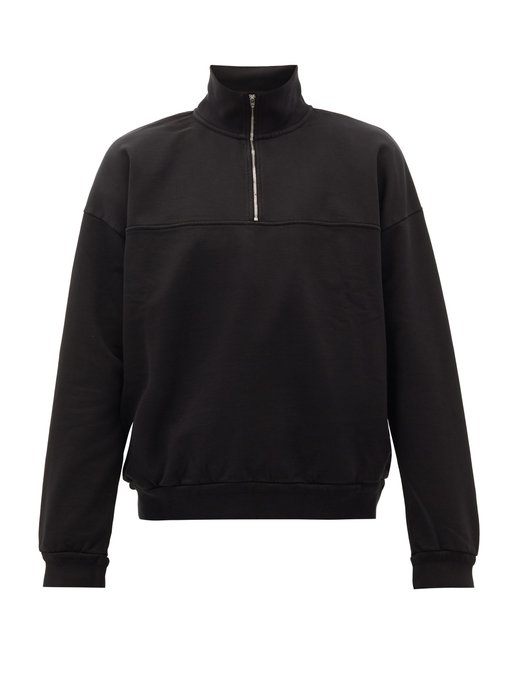 quarter zip cotton sweatshirt