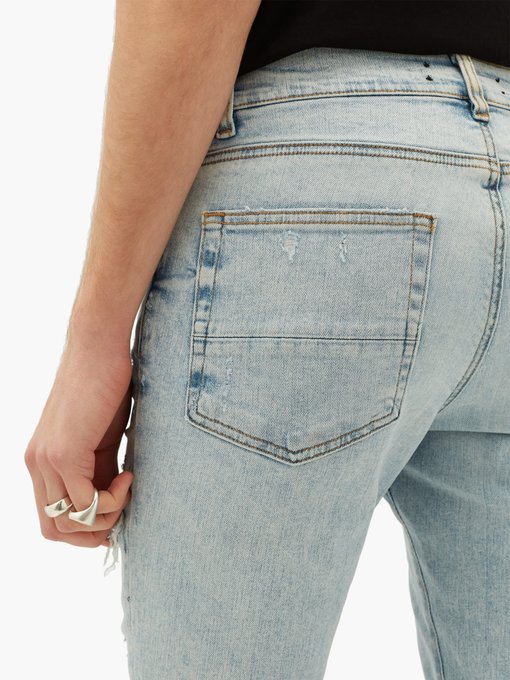 MX1 suede-insert distressed skinny-leg jeans | Amiri | MATCHESFASHION UK