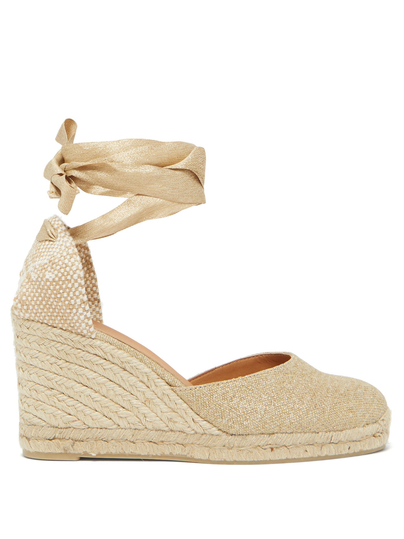 carina canvas wedge espadrille in ivory 9cm