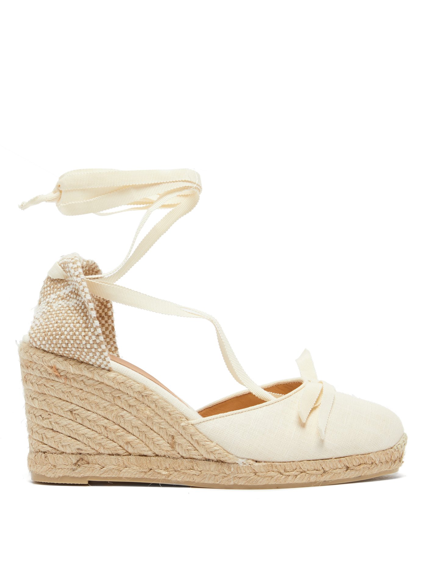 carina canvas wedge espadrille in ivory 9cm