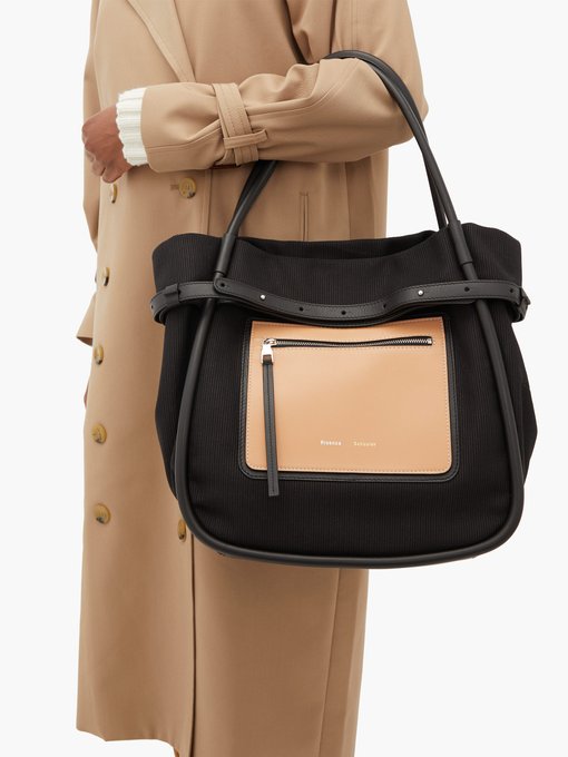 Inside Out canvas and leather tote bag | Proenza Schouler ...