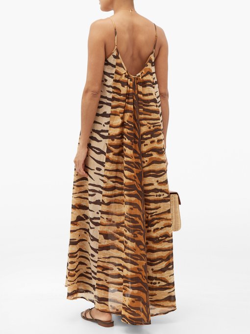 tiger print maxi dress