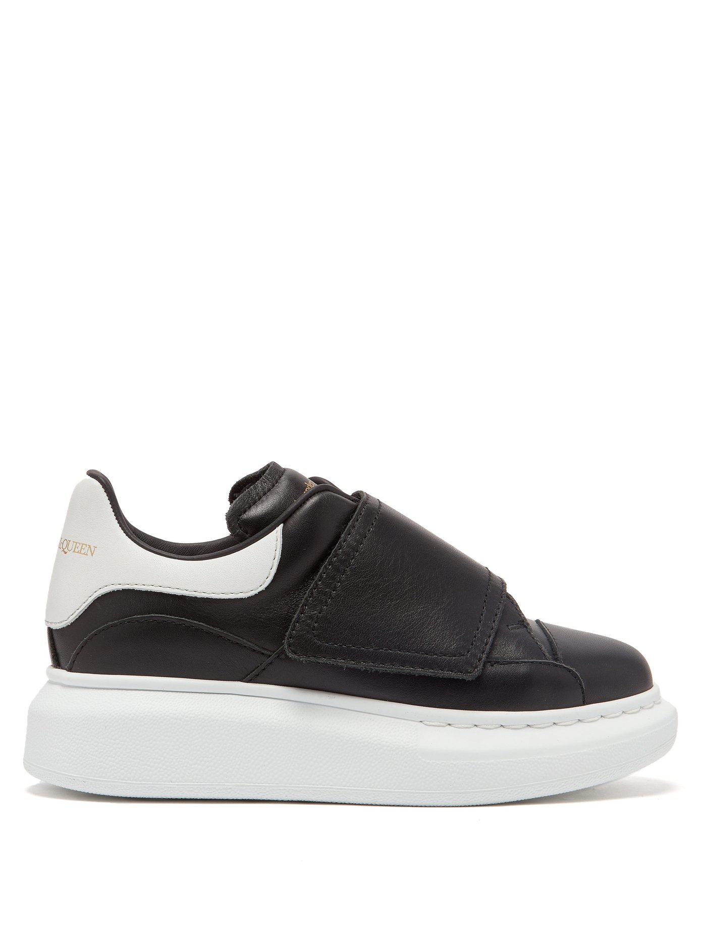 Velcro-strap leather trainers | A 
