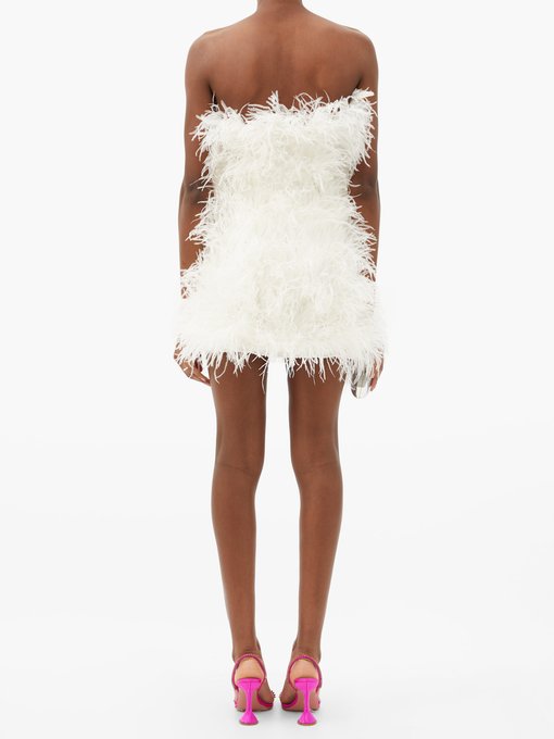 Strapless Ostrich Feather Strapless Mini Dress The Attico Matchesfashion Uk