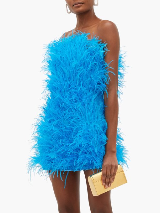 ostrich feather mini dress