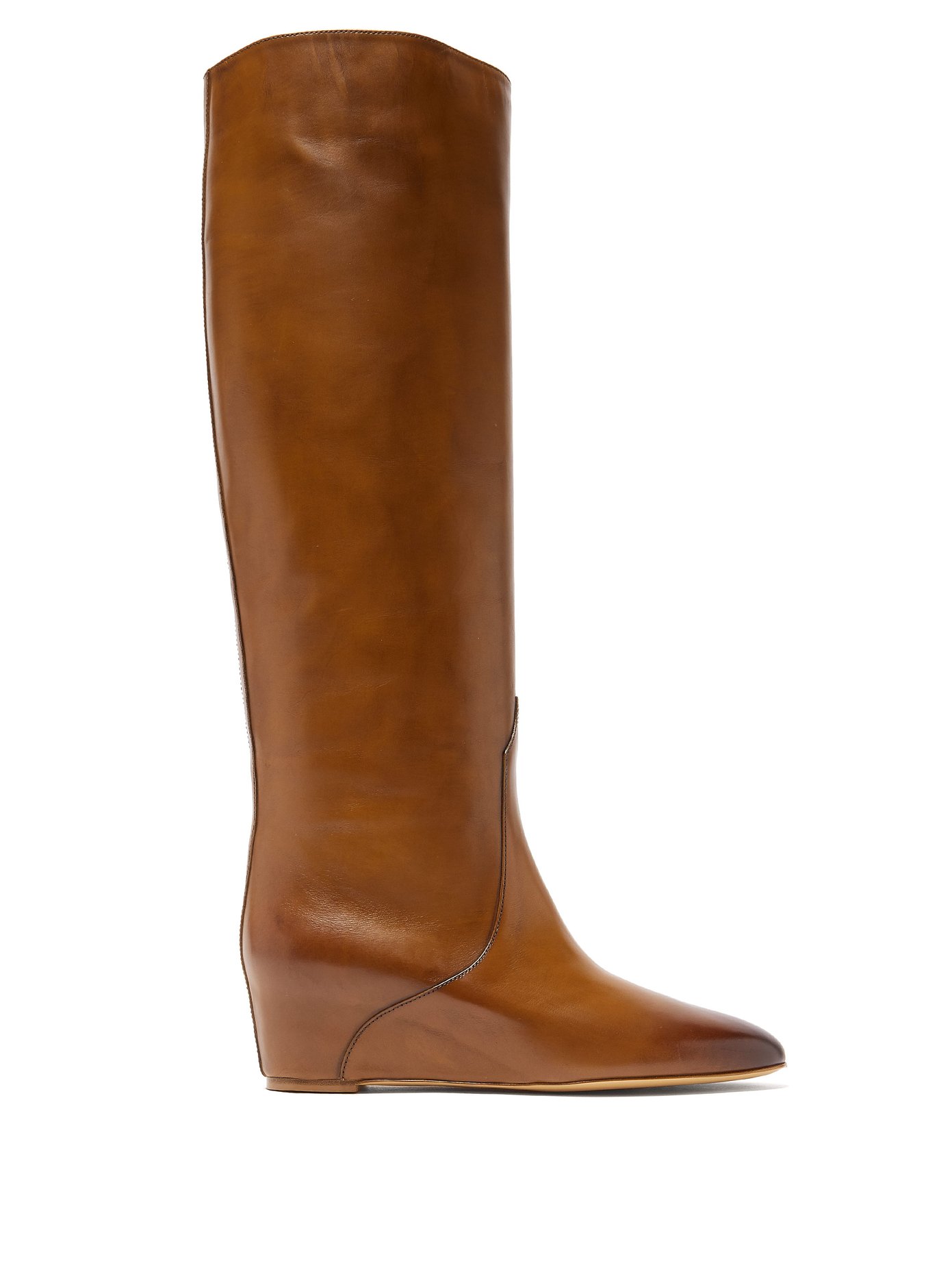 Gustave knee-high wedge-heel leather 
