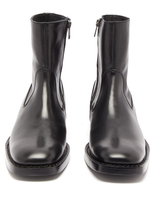 mens square toe chelsea boots black