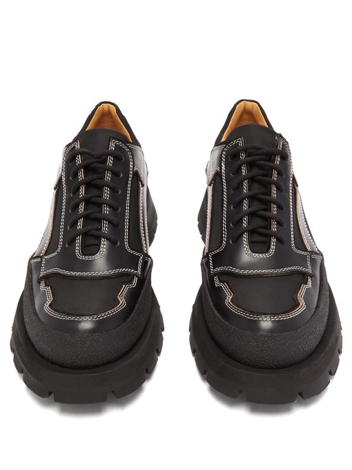 Exaggerated Sole Leather Trim Derby Shoes Jil Sander