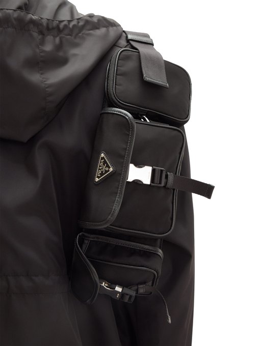 prada leather trimmed belt bag
