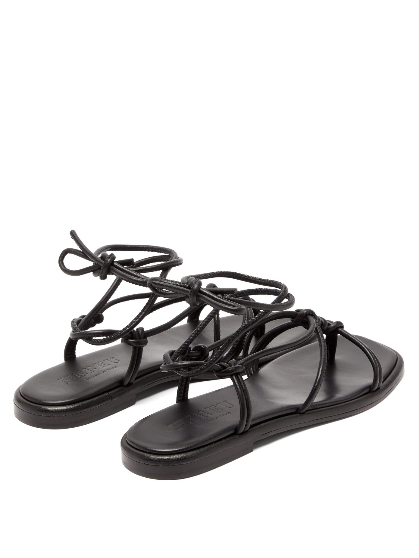 Hereu Fermada Knotted Leather Sandals In Black | ModeSens