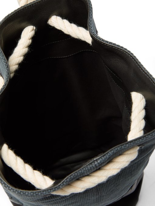 leather drawstring duffle bag