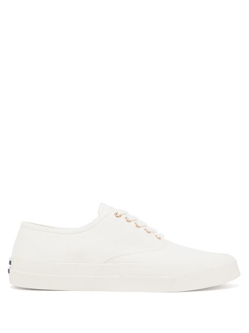 maison kitsune white canvas sneakers