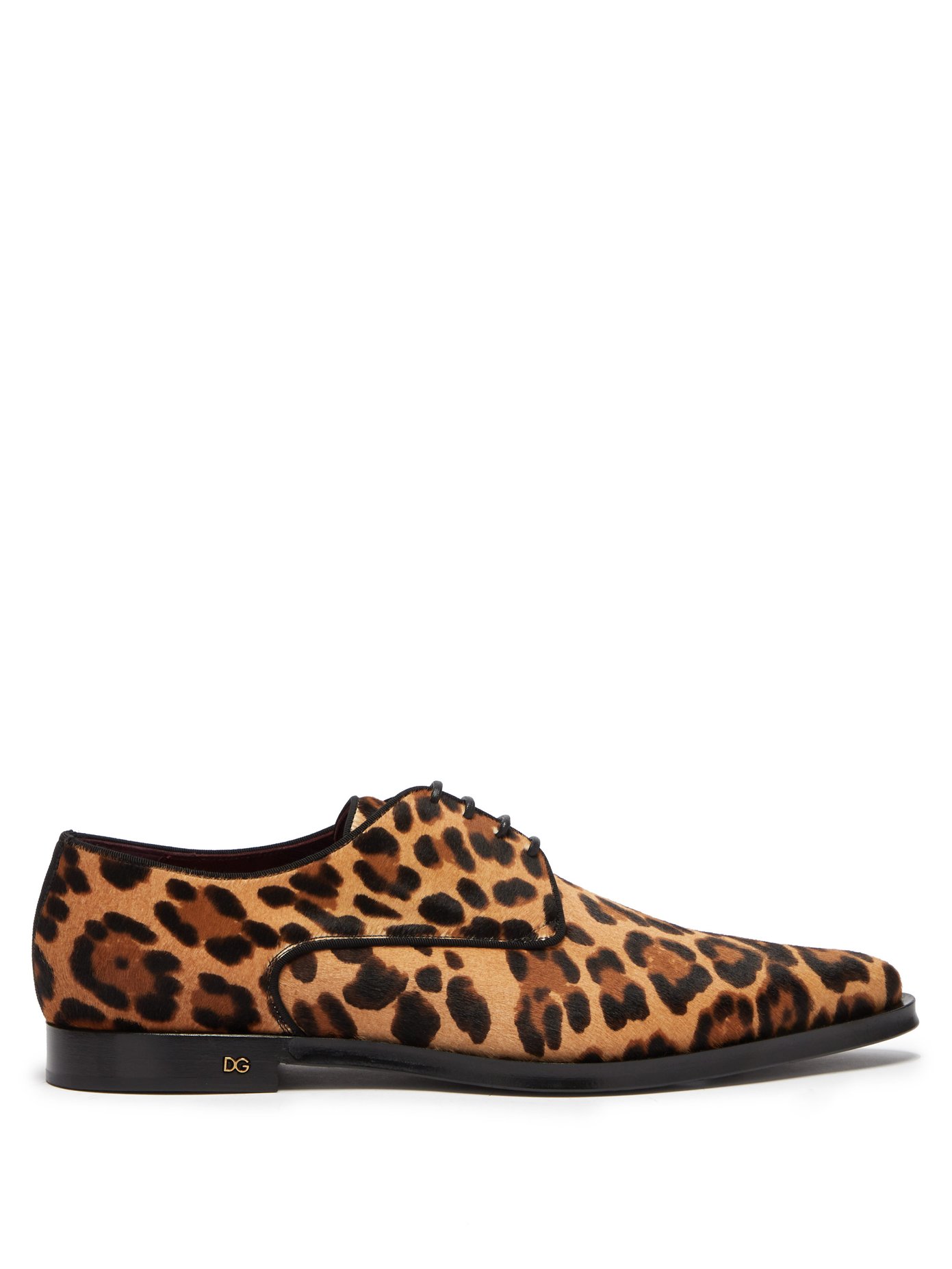 leopard print calf hair shoes