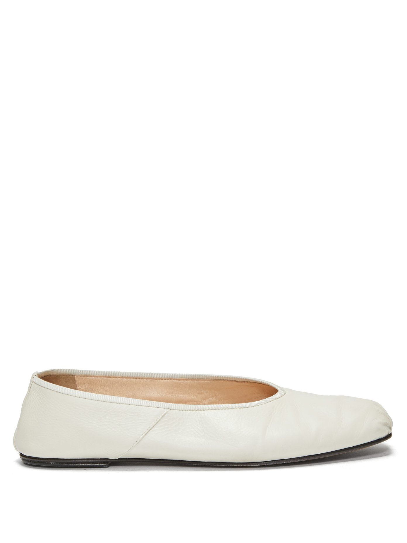 Ballet square-toe leather flats | The 