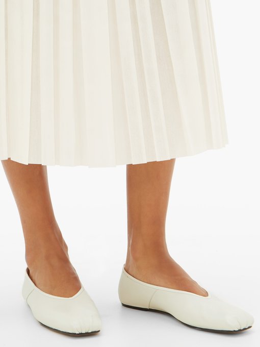 Ballet square-toe leather flats | The Row | MATCHESFASHION US