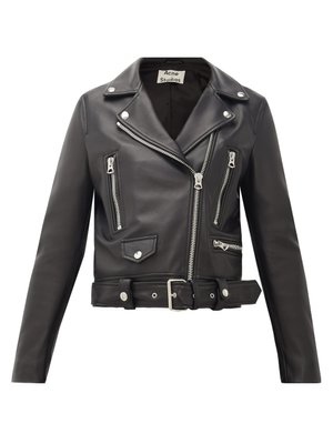 Mock smooth-leather biker jacket | Acne Studios | MATCHESFASHION US