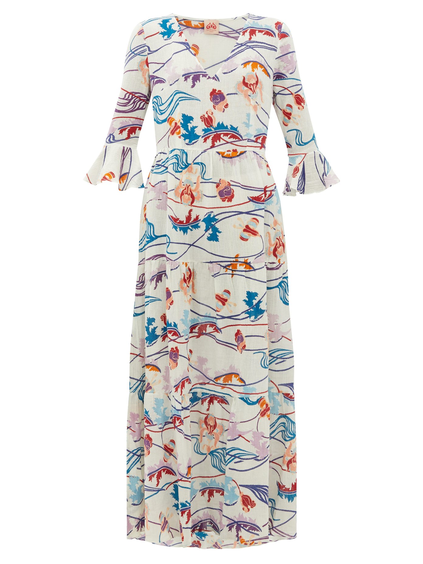 Le Sirenuse Positano Bella Magic Flower-print Cotton-voile Dress In ...
