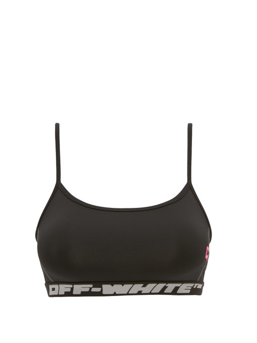 off white black sports bra