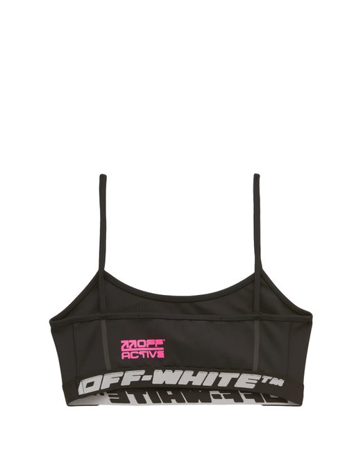 off white black sports bra