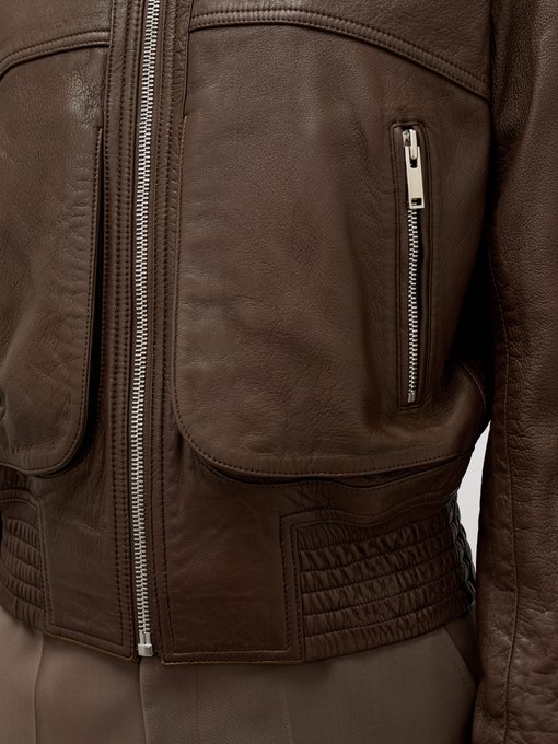 Spread-collar leather jacket | Lemaire | MATCHESFASHION UK