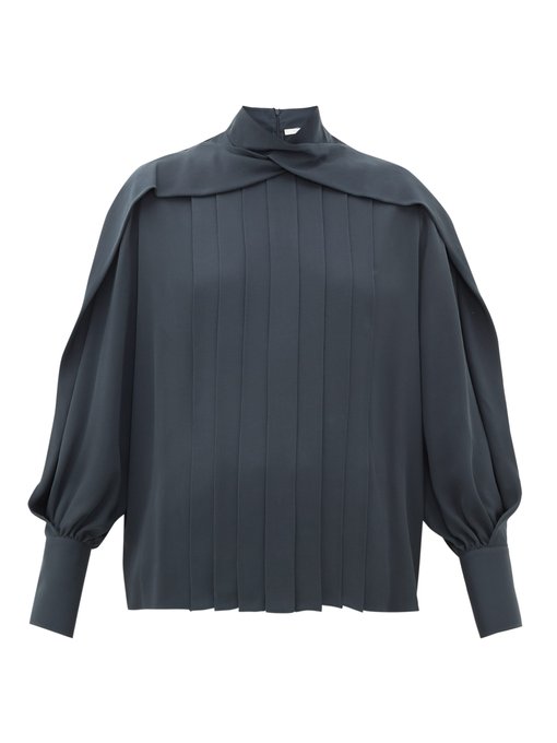 Gilia pleated silk-georgette blouse | The Row | MATCHESFASHION US