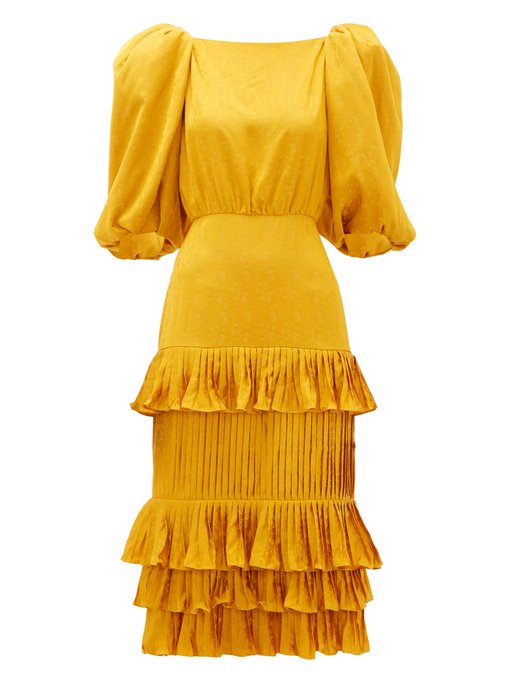 yellow gold satin dress