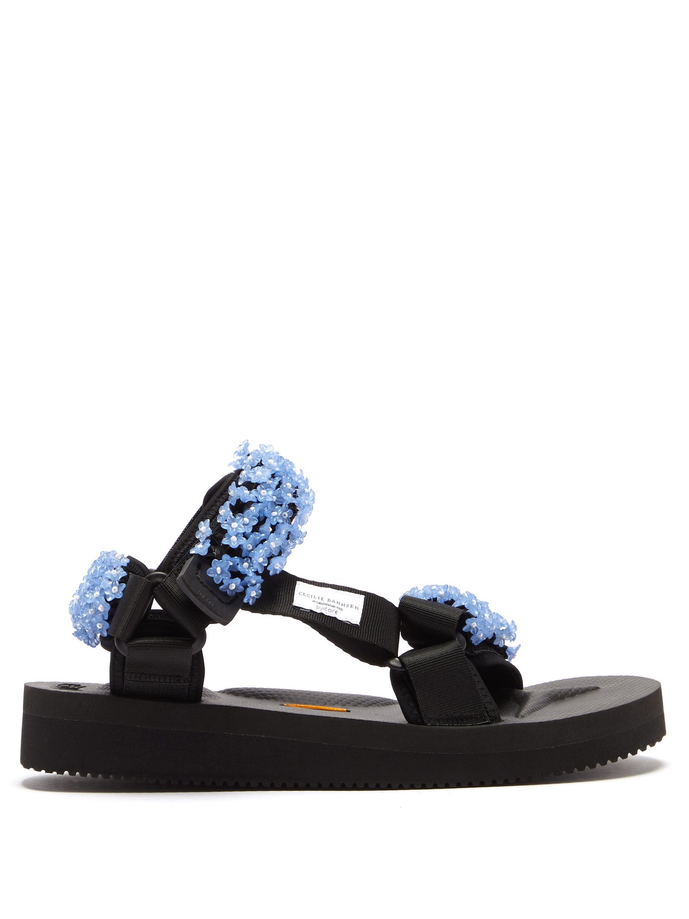 Cecilie Bahnsen X Suicoke Maria Beaded Velcro-strap Sandals In Black ...