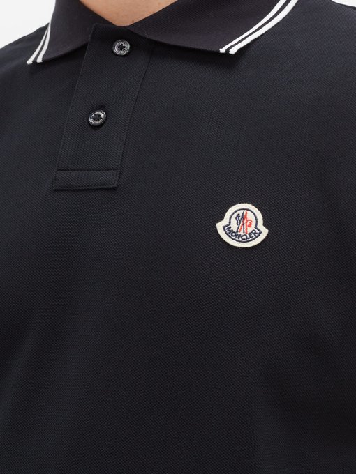 Logo-patch cotton-piqué polo shirt 