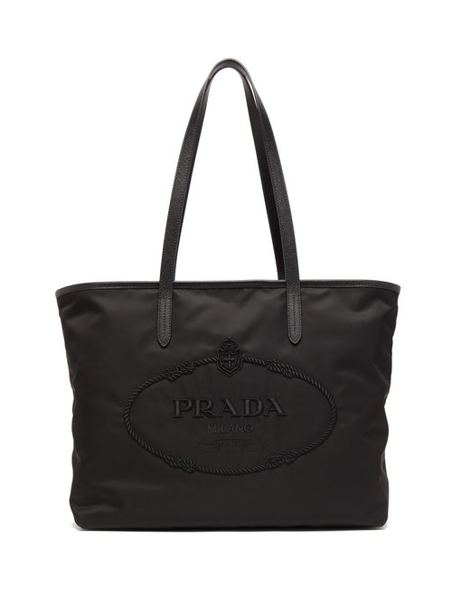 Logo-embroidered nylon tote bag | Prada 