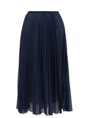Perforated mesh pleated midi skirt | Moncler | MATCHESFASHION US