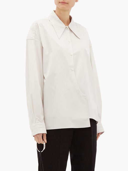 Asymmetric cotton-poplin shirt | Lemaire | MATCHESFASHION US
