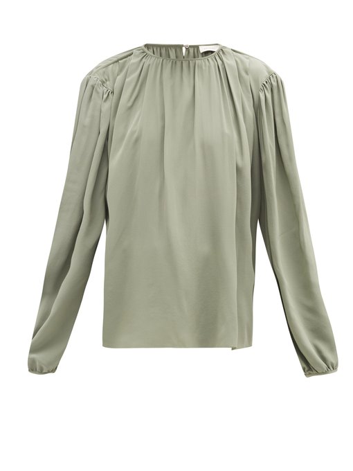 Draped silk-crepe blouse | Lemaire | MATCHESFASHION UK