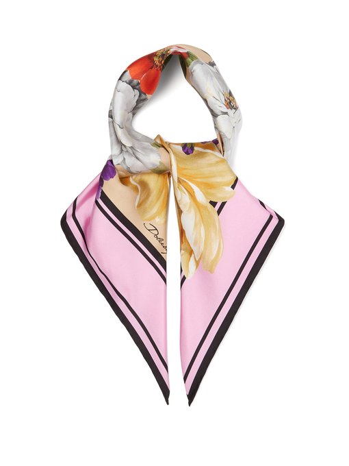 floral silk scarf