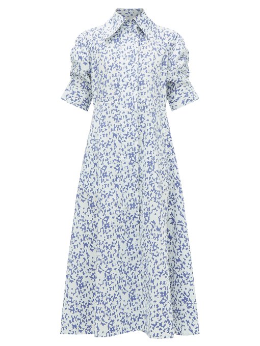 Tifenn wide-collar abstract-print cotton dress | Thierry Colson ...