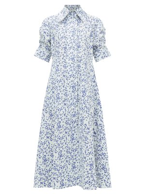 Tifenn wide-collar abstract-print cotton dress | Thierry Colson ...