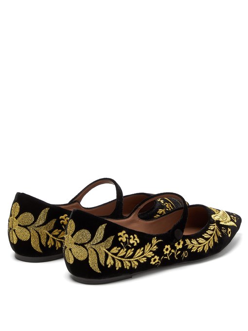 embroidered mary janes