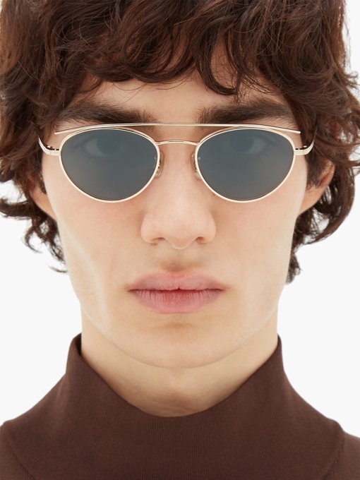 X The Row Hightree round metal sunglasses | Oliver Peoples ...