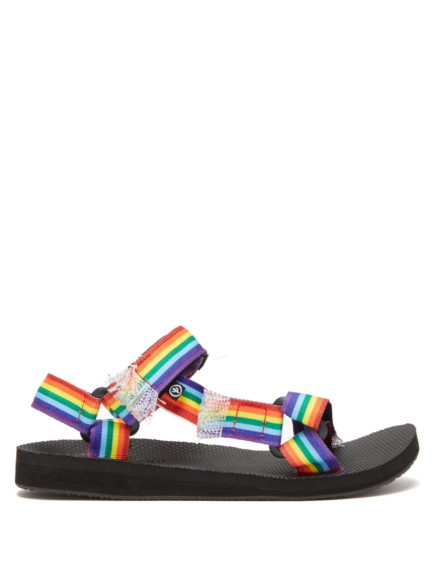 rainbow strap flip flops
